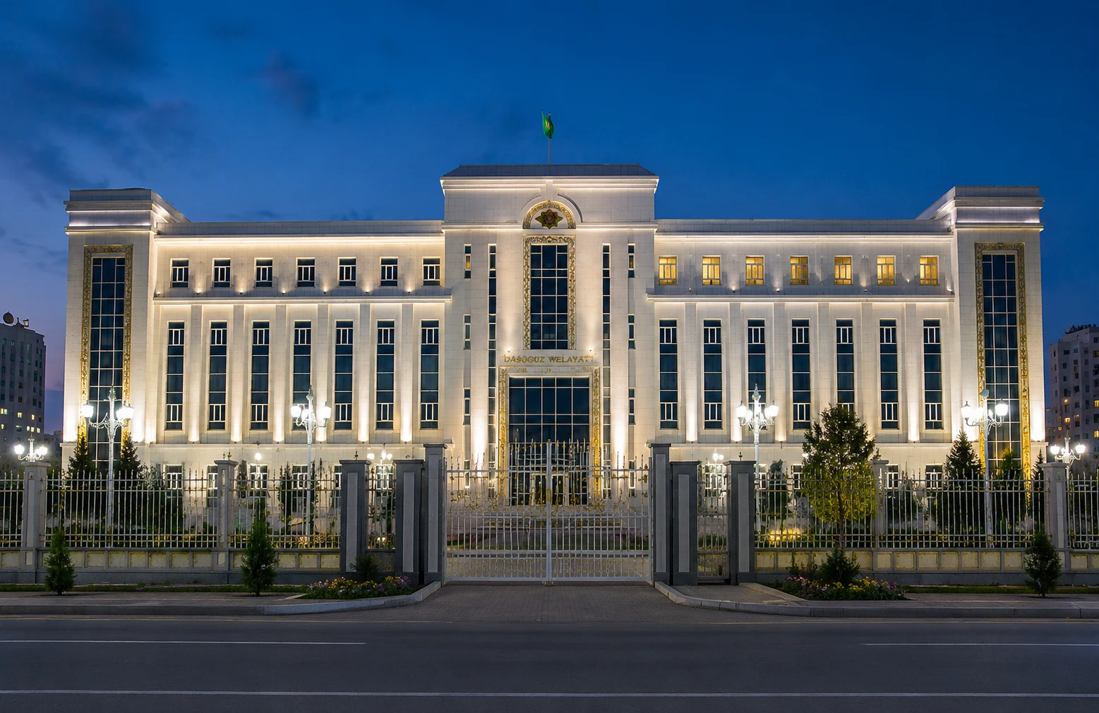 Bahar İnşaat Türkmenistan okul cephe projesi 2